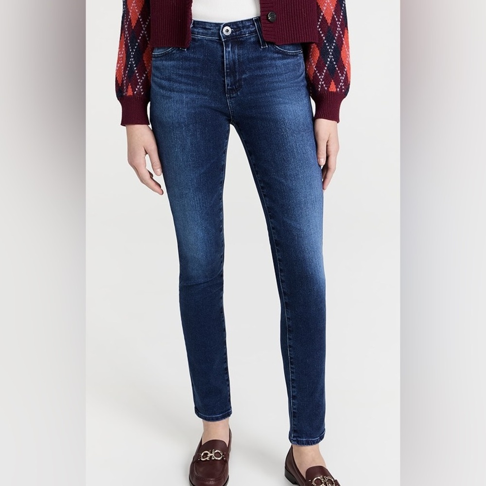AG Adriano Goldschmied The Prima Mid Rise Cigarette Blue Jeans 26